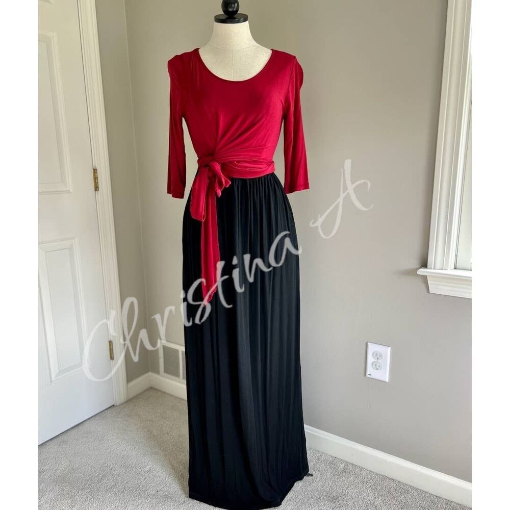 Latched Mama Color Block Wrap Maxi Nursing and Maternity Dress